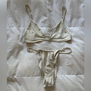 Stone Fox Swim Ivory Bikini Set L